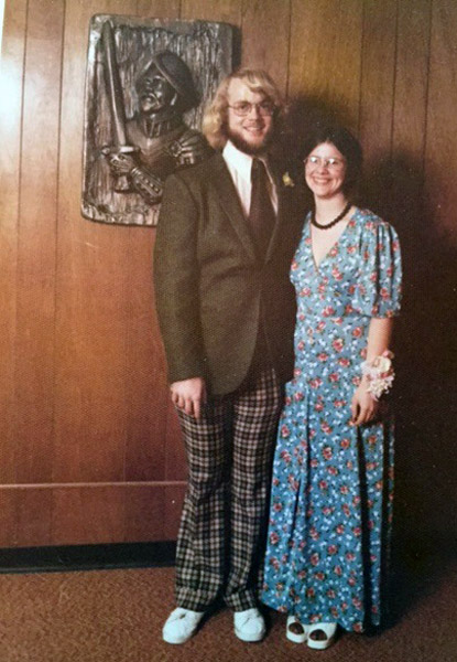 Dick and Roki Hughes pictured before a formal dance in the '70s