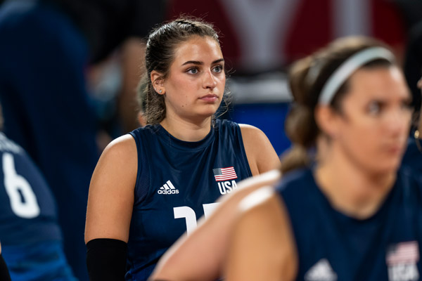 Annie getting ready for a match at the 2021 Paralympic Games in Tokyo