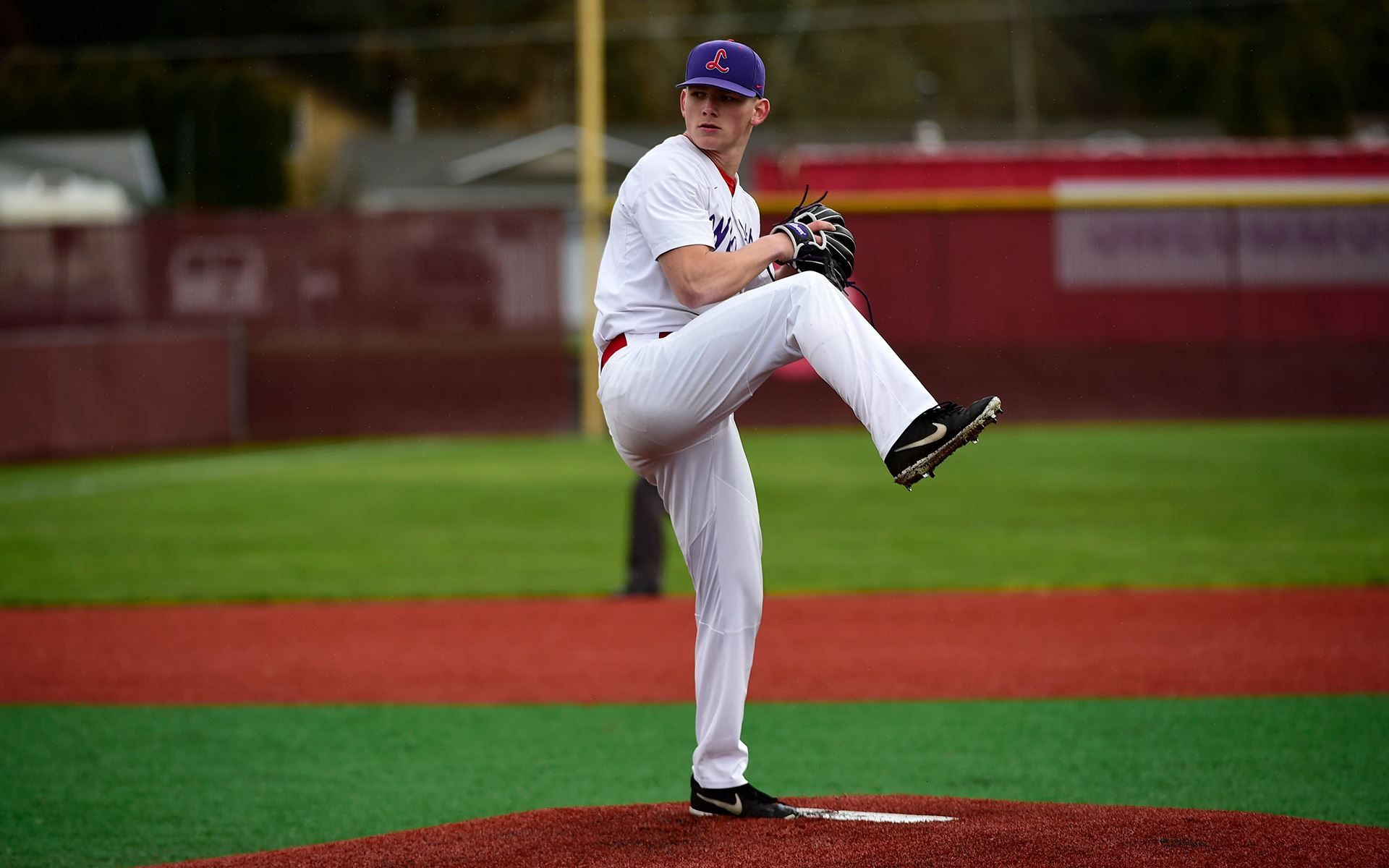 Colton pitching in a game against PLU