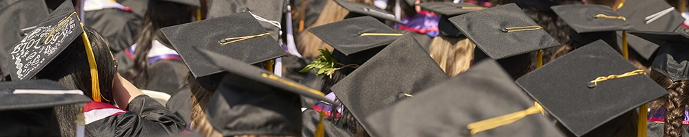 graduation hats at commencement.