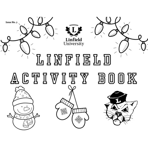 Holiday themed coloring page from the Linfield Activity Book.