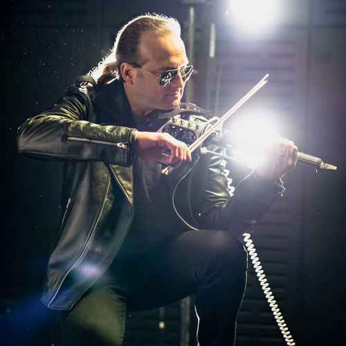 Aaron Meyer playing his violin