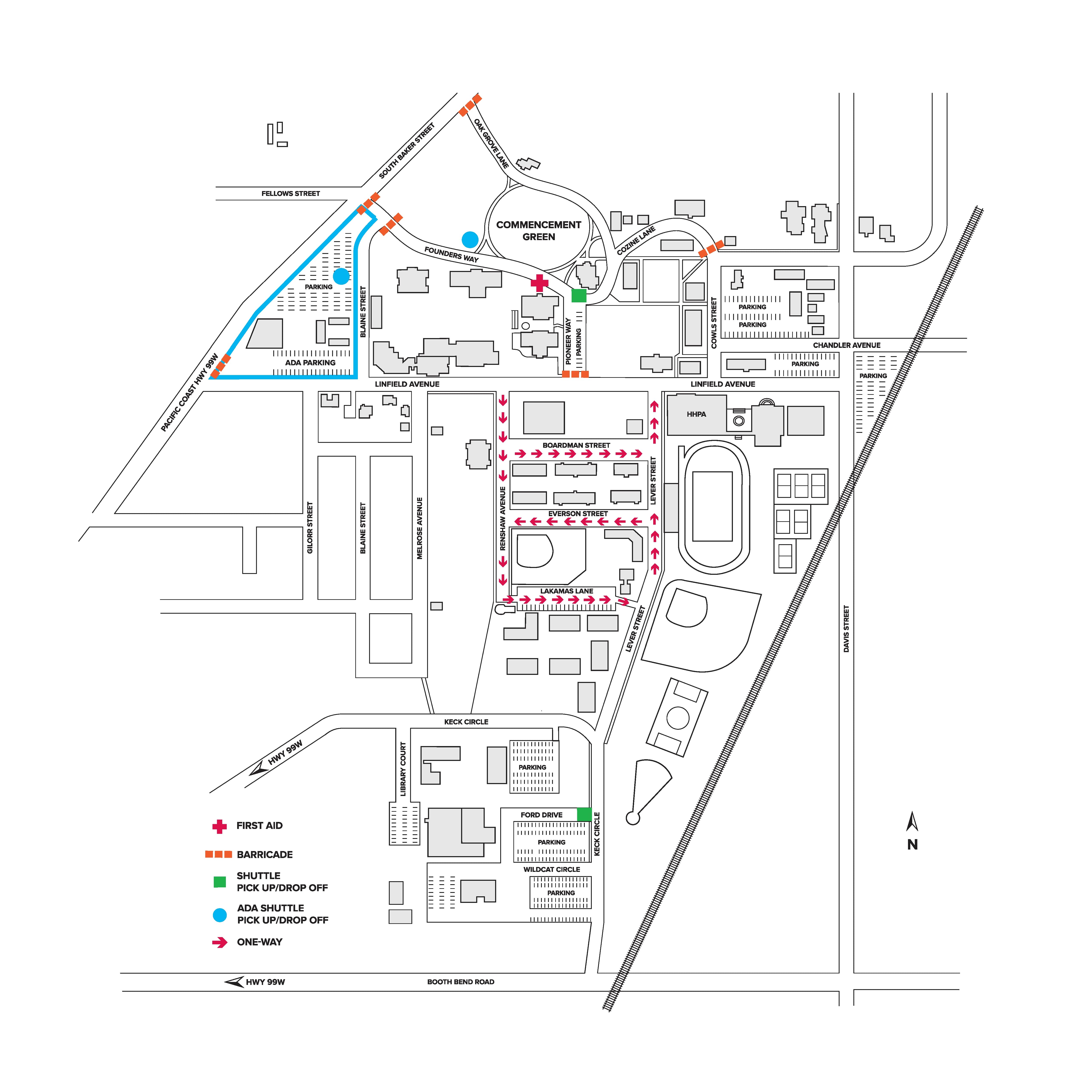 Map of McMinnville Pinning Parking 