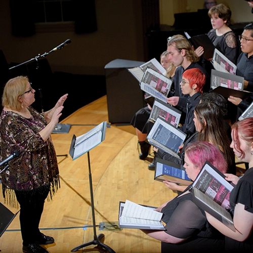 students singing in the choir.