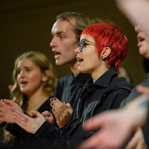 students singing in the choir.