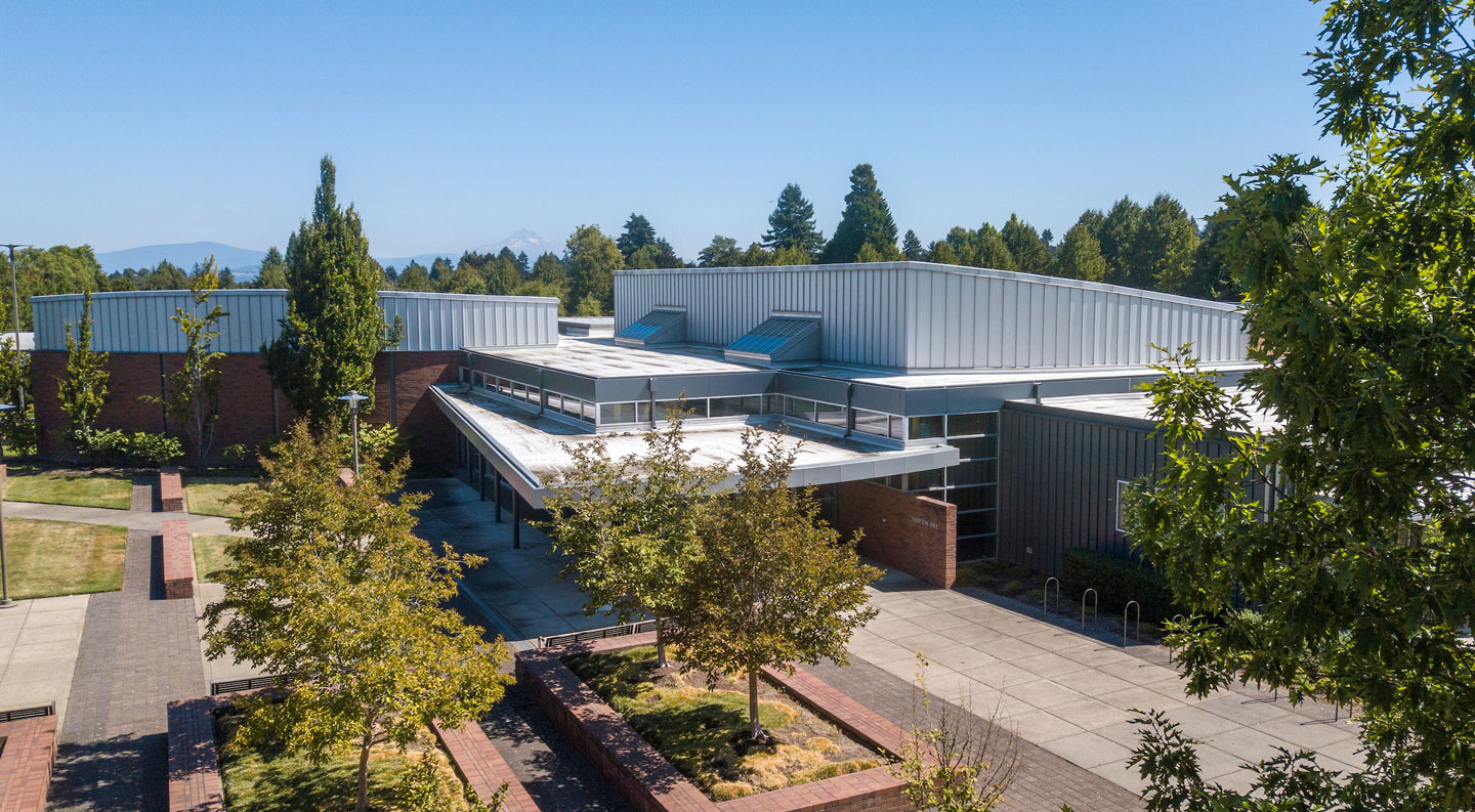 aerial view of Linfield's new Portland campus