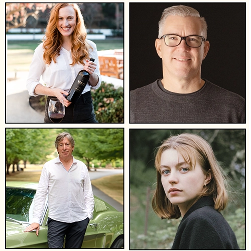 headshots of the four presenters.