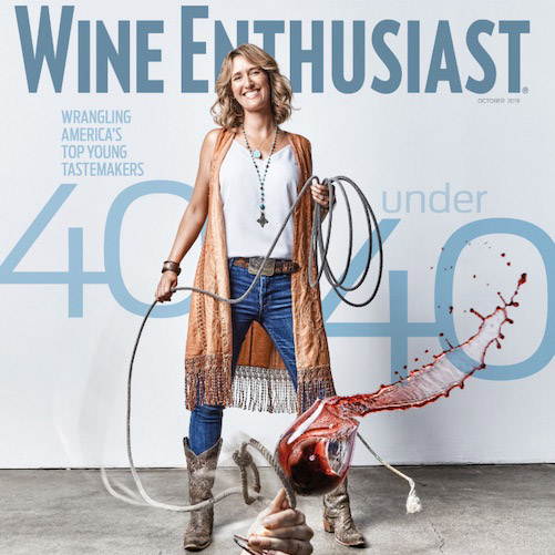 Amanda Higgins on the cover of Wine Enthusiast magazine.