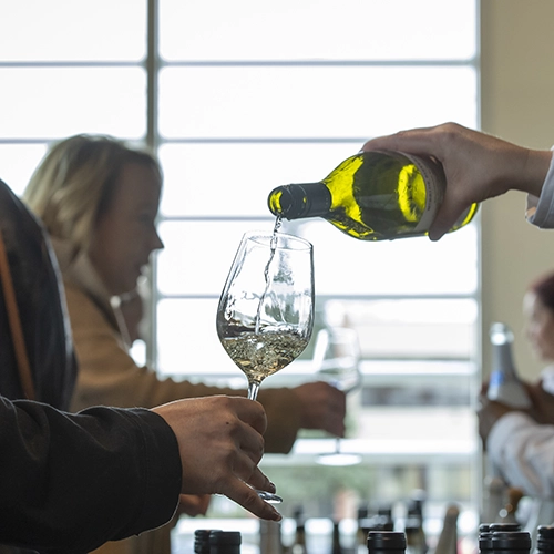 wine poured into a glass